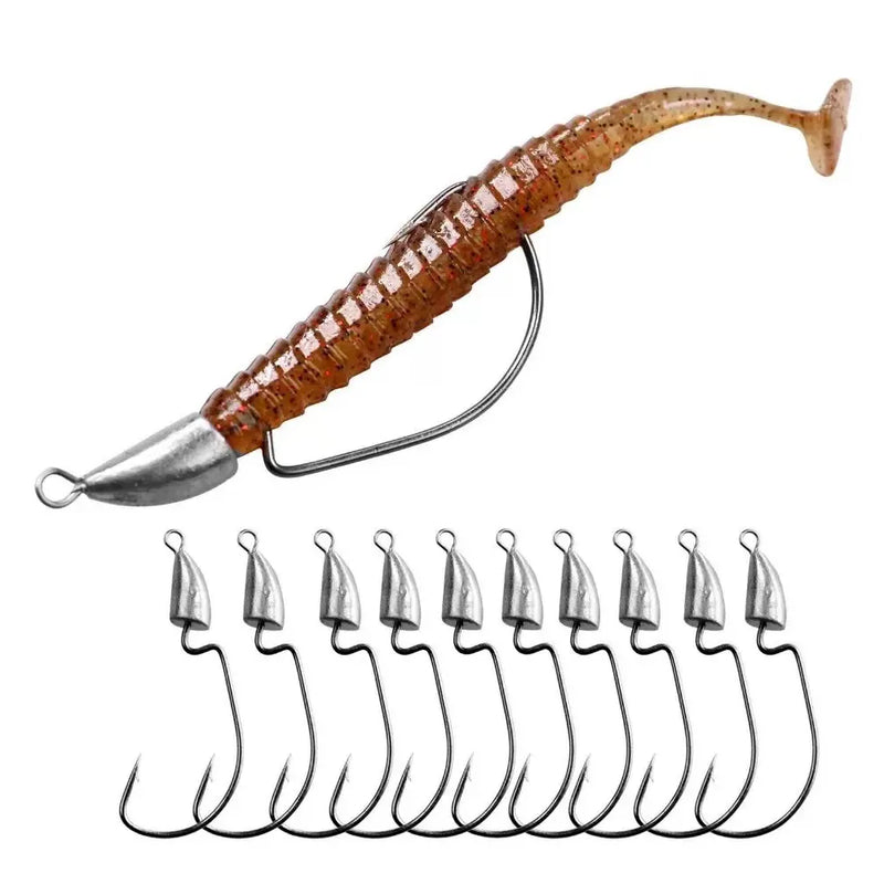 Kit Anzol Texas Rig com Cabeça Chumbada