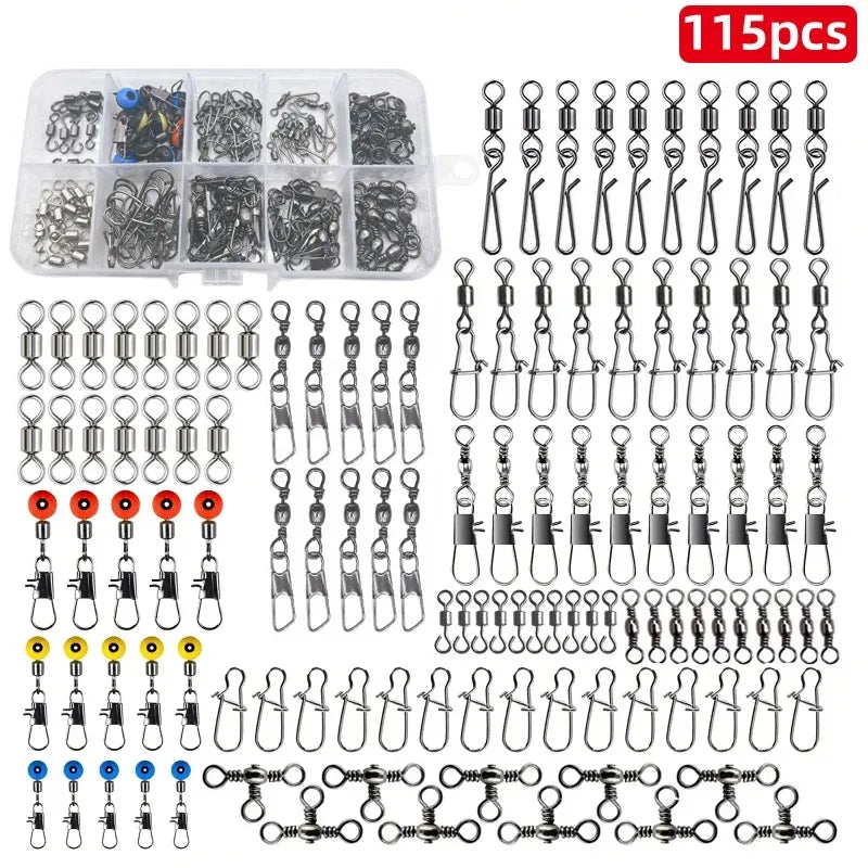 Kit Giratório de Pesca 115 Unidades