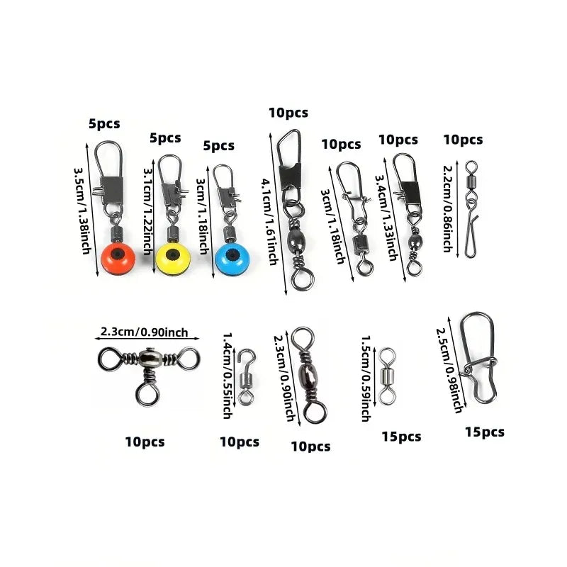 Kit Giratório de Pesca 115 Unidades