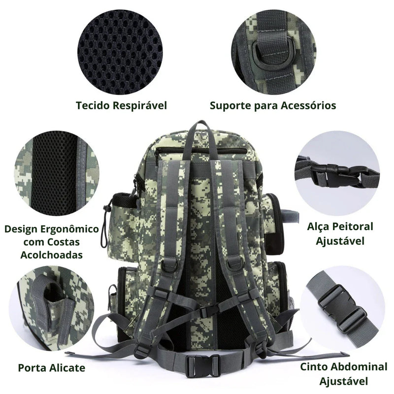 Mochila de Pesca ProTackle Bassdash Camuflado