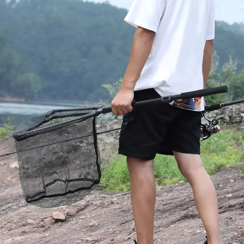 Rede de Pesca Retrátil 95cm Dobrável