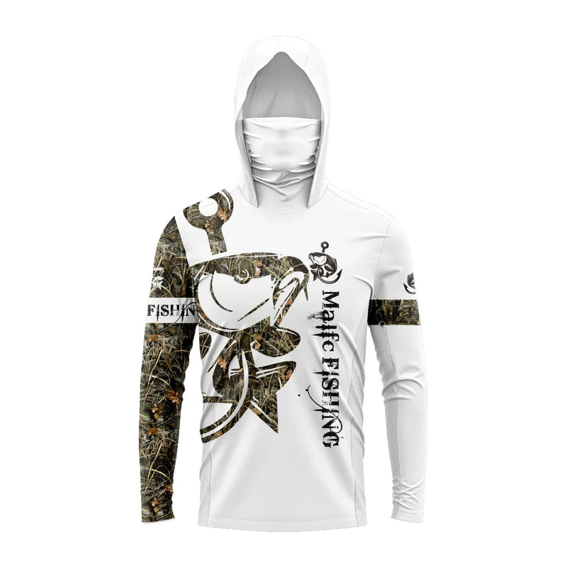 Camisa de Pesca Masculina com Capuz e Proteção UV UPF 50