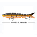 Conjunto de Iscas Swimbait 8 Segmentos 135mm 19g