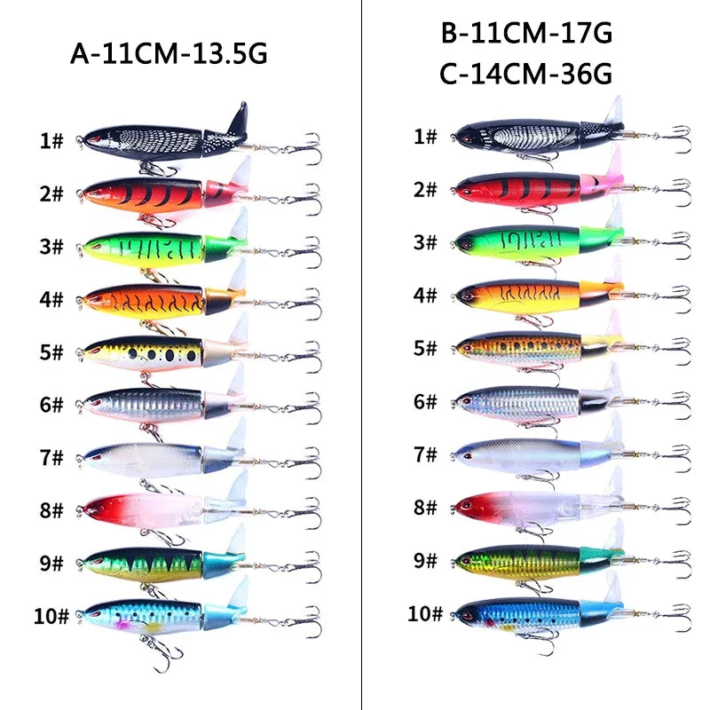 Conjunto de Iscas Popper Topwater 11cm/14g - Alta Performance