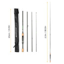 Vara de Pesca Telescópica de Fibra de Carbono Portátil