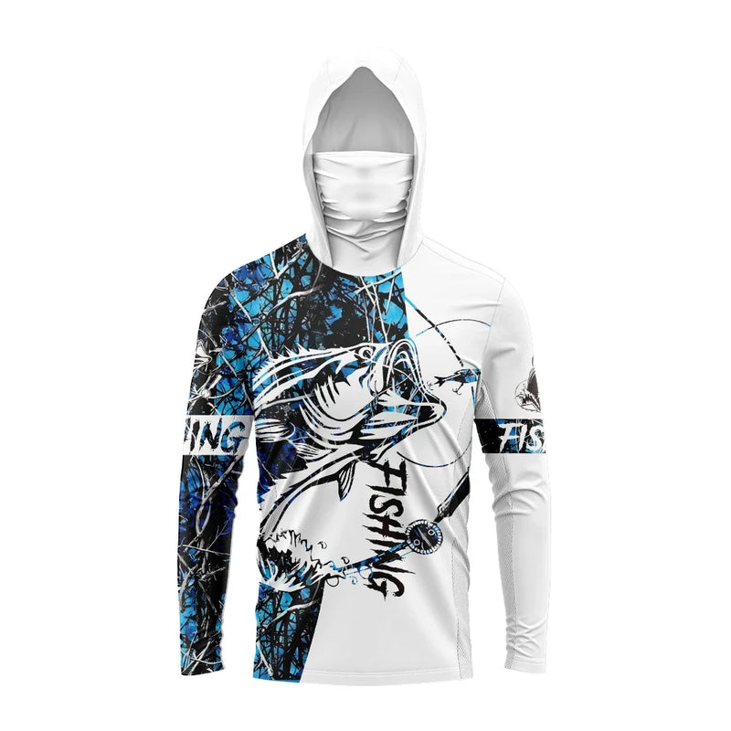 Camisa de Pesca Masculina com Capuz e Proteção UV UPF 50
