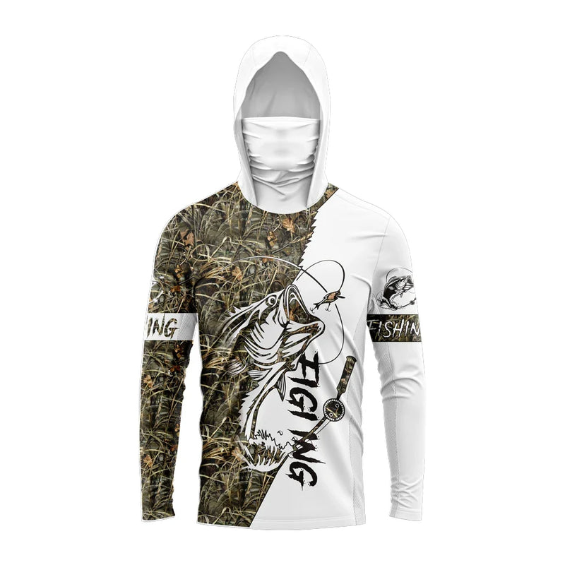 Camisa de Pesca Masculina com Capuz e Proteção UV UPF 50