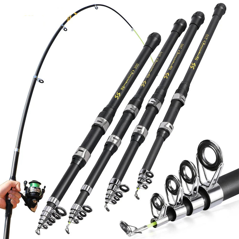 Vara de Pesca Telescópica de Carbono Sougayilang 2.1-3.0m